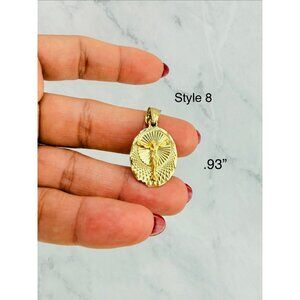 ❤️ 10k Gold pendant Cross Jesus medallion crucifix - Dije Oro